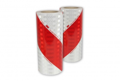 3M 3410 AP Výstražné značení vozidel, červeno-bianco šrafování, levé + pravé, larghezza 141 mm, metraggio