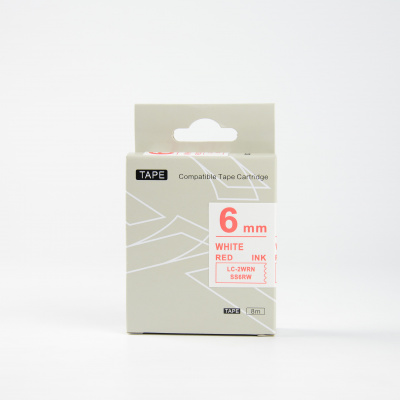 Epson LK-SS6RW, 6mm x 9m, testo rossa / sfondo bianco, nastro compatibile