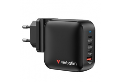 Verbatim GaN 32231, caricatore di rete da viaggio, USB 3.0, USB C, grigio, 100 W, forche intercambiabili C,G,A