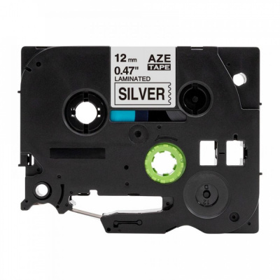 Nastro compatibile con Brother TZ-931 / TZe-931, 12mm x 8m, testo nera / nastro argento