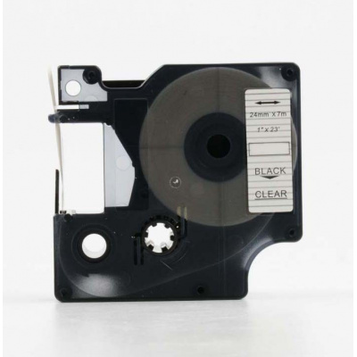 Nastro compatibile con Dymo 53710, S0720920, 24mm x 7m, testo nera / sfondo trasparente