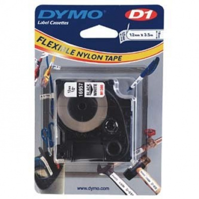 Dymo D1 16957, S0718040, 12mm x 3,5 m, testo nera/sfondo bianco, nastro originale