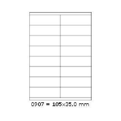 Etichette autoadesive 105 x 35 mm, 16 etichette, A4, 100 fogli