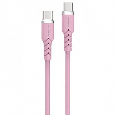 Powerton ENERGY PASTEL EDITION Cavo USB-C, 100W, 1 m, in silicone, rosa