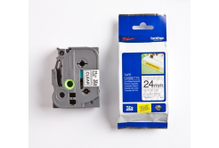 Brother TZ-S151 / TZe-S151, 24mm x 8m, černý tisk/průsvitný podklad, originální páska