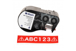 Brady M4C-1000-595-RD-WT / 170837, 25.40 mm x 7.62 m, Vinile, testo bianco / sfondo rossa