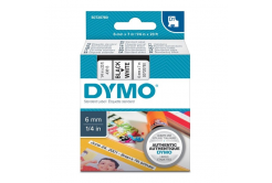 Dymo D1 43613, S0720780, 6mm x 7m testo nera / sfondo bianco, nastro originale