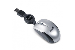 Genius Mouse Micro Traveler V2 31010125106, 1200DPI, ottica, 3sp\., wired USB, argento, Micro