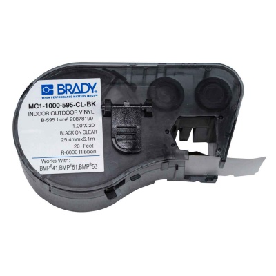 Brady MC1-1000-595-CL-BK / 131597, nastro autoadesivo 25.40 mm x 6.10 m
