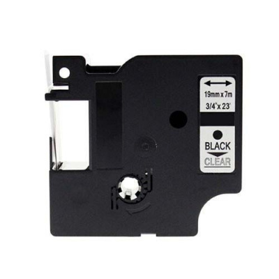 Nastro compatibile con Dymo 45800, S0720820, 19mm x 7m, testo nera / sfondo trasparente