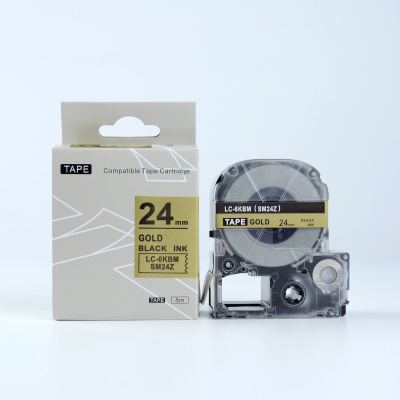 Epson LK-6KBM, SM24ZW, 24mm x 9m, testo nera / sfondo d'oro, nastro compatibile