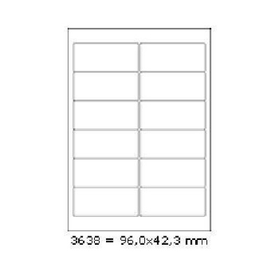 Etichette autoadesive 96 x 42,3 mm, 12 etichette, A4, 100 fogli