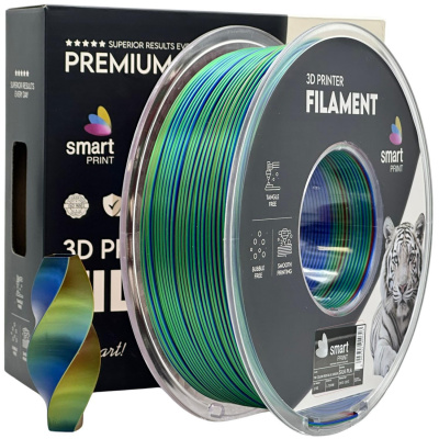 Smart Print FG-S116-E1, 3D filamento, PLA Silk, 1,75mm, 1000g, Tri Color, Multicolore (Red, Blue, Green)