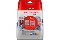 Canon CLI-571 0386C007 colore (CMYK) multipack di cartucce originali + carta fotografica