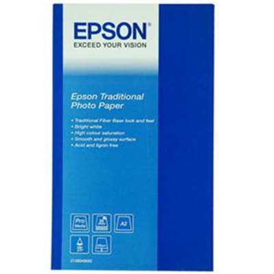 Epson Traditional Photo Paper S045052 C13S045052, 330 g/m2, A2, 25pz, raso, bianco, carta fotografica