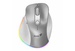 Mouse senza fili, Genius Ergo 9000S Pro 31030039402, argento, ottica, 2400DPI