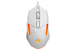 Mouse wired USB, Marvo M291 M291 WH, bianco, ottica, 6400DPI
