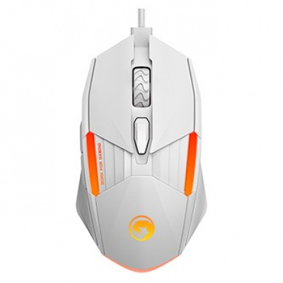 Mouse wired USB, Marvo M291 M291 WH, bianco, ottica, 6400DPI