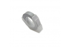 Dymo Omega, 9mm x 3m, testo bianco / sfondo argento, nastro compatibile