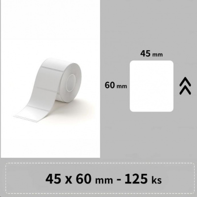 Niimbot 1EA01195501, 45x60mm, 125pz, bianco etichette autoadesive