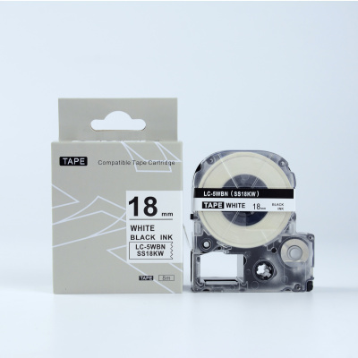 Epson HTS18KW, 18mm x 8m, testo nera / sfondo bianco, nastro compatibile