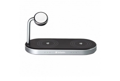 Verbatim 49557 Doppio cuscinetto di ricarica 3 v 1, 2x iPhone + 1x Apple Watch, 9V, 35W, Certificazione MFi a Qi, nero