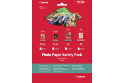 Canon Photo Paper Variety Pack VP-101, carta fotografica, bianco, 20 pz 0775B079, getto d'inchiostro,5x PP201, 5x SG201 (10x15cm), 5x MP101, 5x GP
