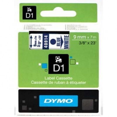 Dymo D1 40914, S0720690, 9mm x 7m, testo blu / sfondo bianco, nastro originale