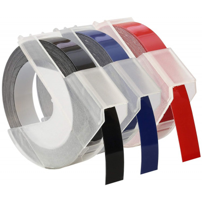 Nastro compatibile con Dymo S0847750, 9mm x 3 m, testo bianco/nero, blu, rosso