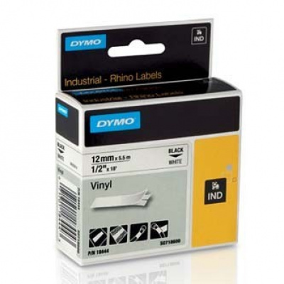 Dymo D1 18444, S0718600, 12mm x 5,5m testo nera / sfondo bianco, nastro originale