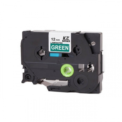 Nastro compatibile con Brother TZ-735 / TZe-735, 12mm x 8m, testo bianco / sfondo verde