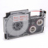 Nastro compatibile con Casio XR-6WER 6mm x 8m testo rossa / sfondo bianco