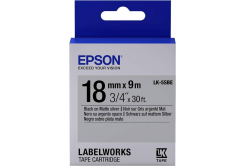 Epson LabelWorks LK-5SBE C53S655013 18mm x 9m, testo nera / nastro argento opaco, opaco, nastro originale