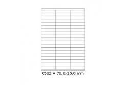 Etichette autoadesive 70 x 15 mm, 57 etichette, A4, 100 fogli