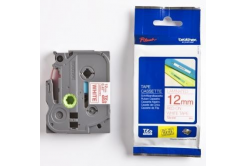 Brother TZ-232 / TZe-232, 12mm x 8m, testo rossa / sfondo bianco, nastro originale
