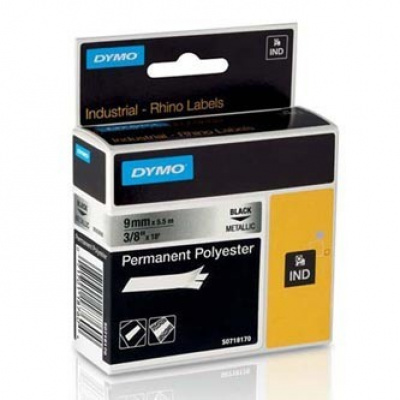 Dymo 18485, S0718170, 9mm x 5,5m, testo nera/nastro metallico, nastro originale