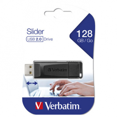 Verbatim USB flash disk, USB 2.0, 128GB, Slider, nero, 49328