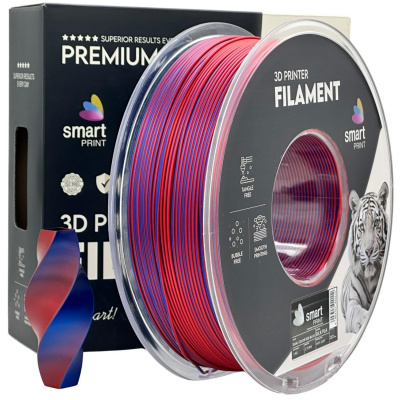 Smart Print FG-S97-E1, 3D filamento, PLA Silk, 1,75mm, 1000g, Dual Color, Multicolore (Red, Blue)