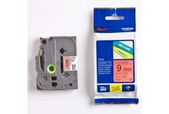 Brother TZ-421 / TZe-421, 9mm x 8m, testo nera/sfondo rosso, nastro originale