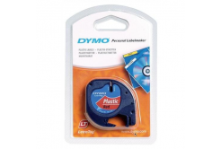 Dymo LetraTag 59424, S0721580 / 91203, S0721630, 12mm x 4m, testo nera/sfondo rosso, nastro originale