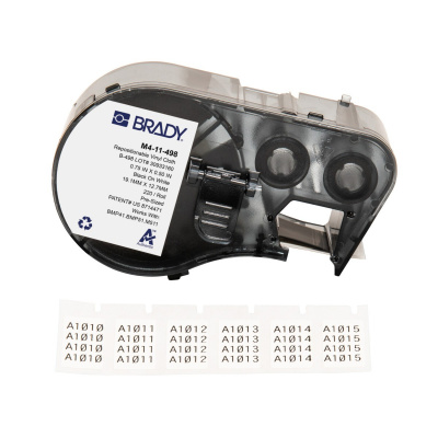 Brady M4-11-498 / 170785, 19.05 mm, Vinyl, testo nera / sfondo bianco