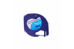Nastro compatibile con Dymo 59426, S0721600 / S0721650 LetraTag 12mm x 4m, testo nera / sfondo blu