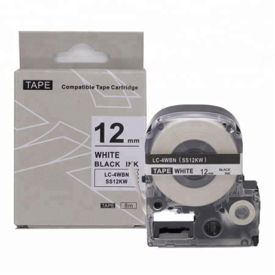 Epson LC-4WBN, SS12KW, 12mm x 8m, testo nera / sfondo bianco, nastro compatibile