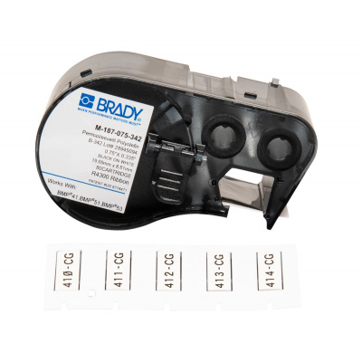 Brady M4-187-075-342 / 170719, 19.05 mm x 8.51 mm, Polyolefin, testo nera / sfondo bianco