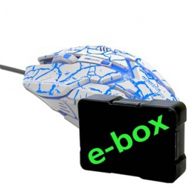 E-blue Mouse Auroza Gaming EMS639WHCA-IU, 4000DPI, ottica, 6sp\., wired USB, bianco, gaming, e-box