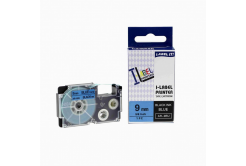 Kompatibilní páska s Casio XR-9BU1, 9mm x 8m černý tisk / modrý podklad