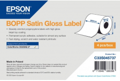 Epson C33S045737 BOPP Satin Gloss, per ColorWorks, 203mmx68m, bianco etichette autoadesive