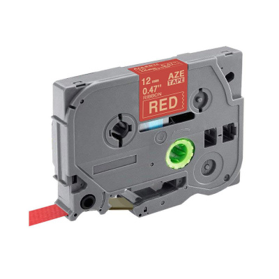 Brother TZ-RW34 / TZE-RW34, 12mm x 4m, testo oro / sfondo rosso, nastro originale