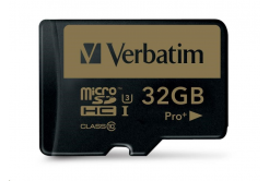 VERBATIM MicroSDHC karta 32GB PRO+ Class 10, UHS 1 (R:90/W:80 MB/s)