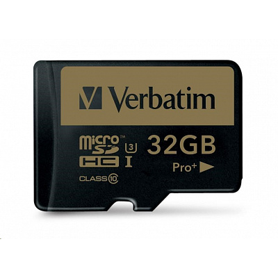Scheda MicroSDHC VERBATIM 32GB PRO+ Classe 10, UHS 1 (R:90/W:80 MB/s)